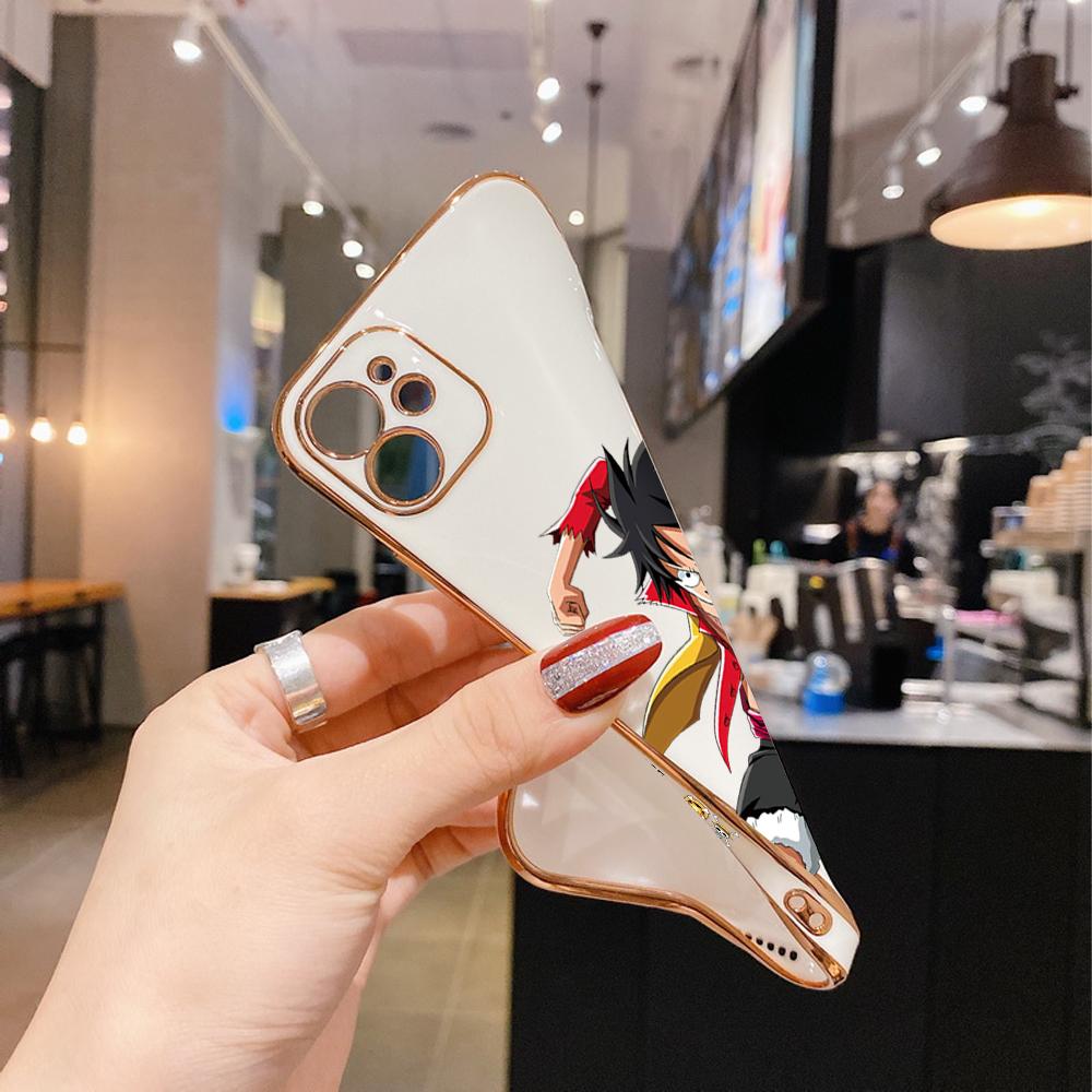 Kolorowe wzory nadruków Kwadratowy wzór krawędzi Obudowa Platerowana obudowa telefonu Luksusowe poszycie Miękkie etui na telefon do Huawei Honor Xiaomi Redmi