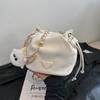 Solid color simple fashion chain small bag women's spring new versatile messenger bag bucket bag