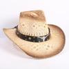 Popular European and American Fashion Hollow Woven Hat Straw Hat Men's and Women's Classic Outdoor Western Denim Straw Hat