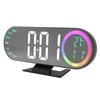 Digital Alarm Clock LED Large Display Loud Mirror Desk Clock with 16 Color Night Light 3 Brightness Settings for Heavy