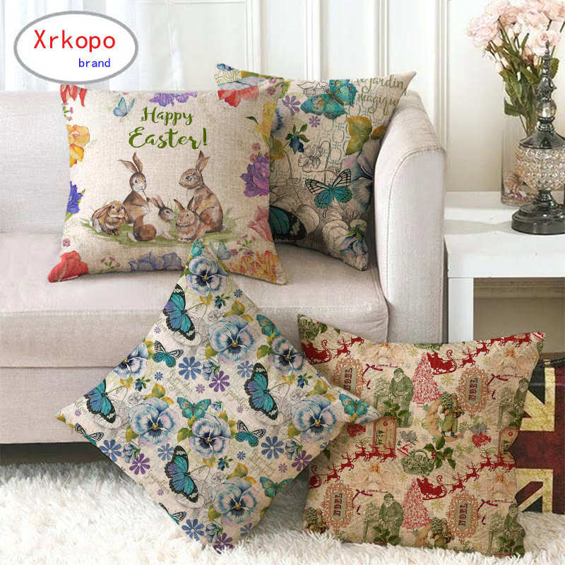 Nordic Floral Meanings Of Animals Digital Printing Short Plush Pillow Covers For Car Sofa Office Cushion Cover Home Goods