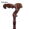 Lion Brown Wooden Fashion Walking Stick Decorative Vampire Cospaly Party Wood Walking Cane Halloween Mace Wand Crosier 93cm