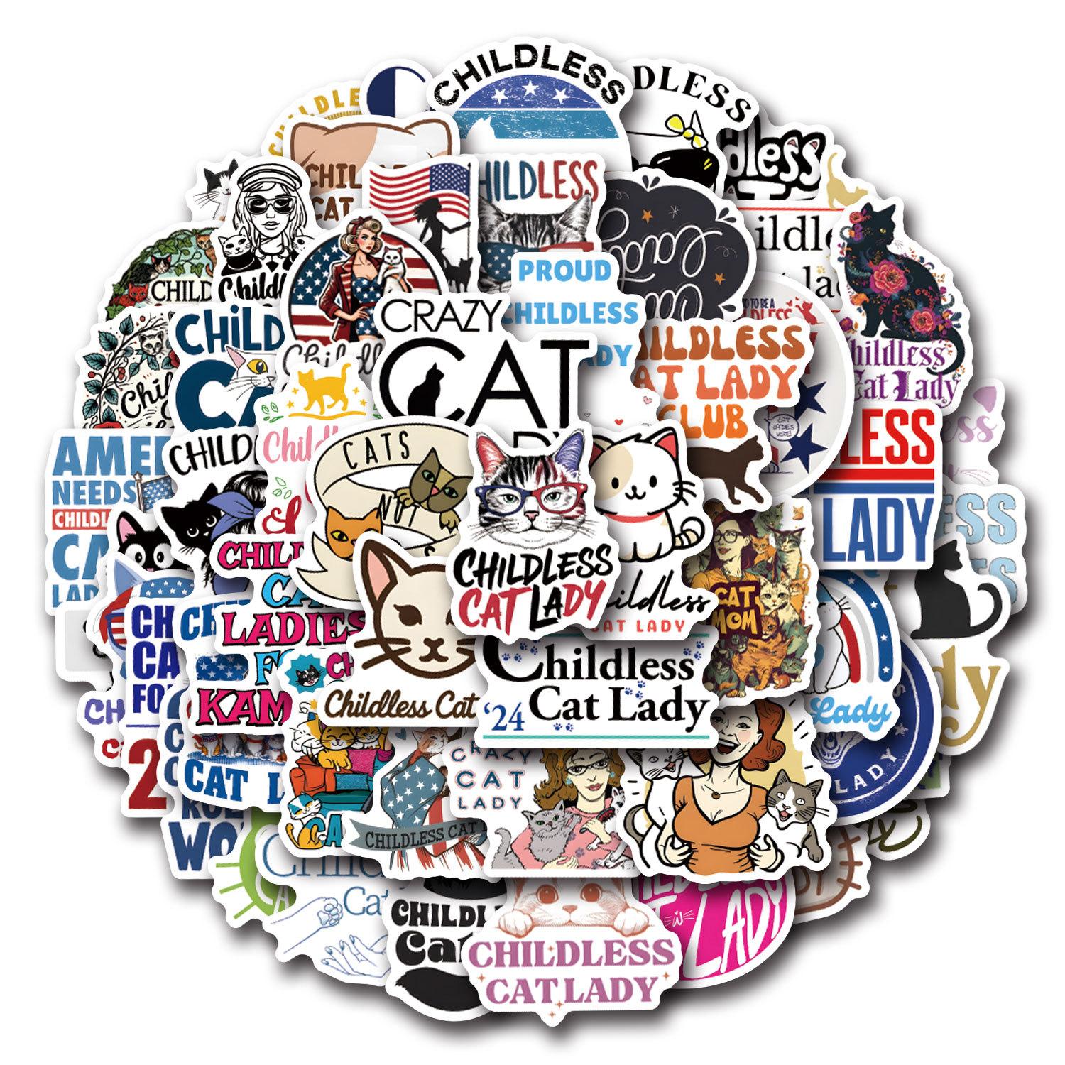 

50 Новых Стикеров Граффити Кошатницы Без Детей Украшают Багаж Мобильные Стикеры