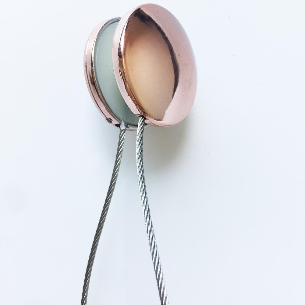 Curtain Buckle Stylish 1pc Double Sided Bright Steel Wire Magnetic Convenient Home Decoration Rose gold