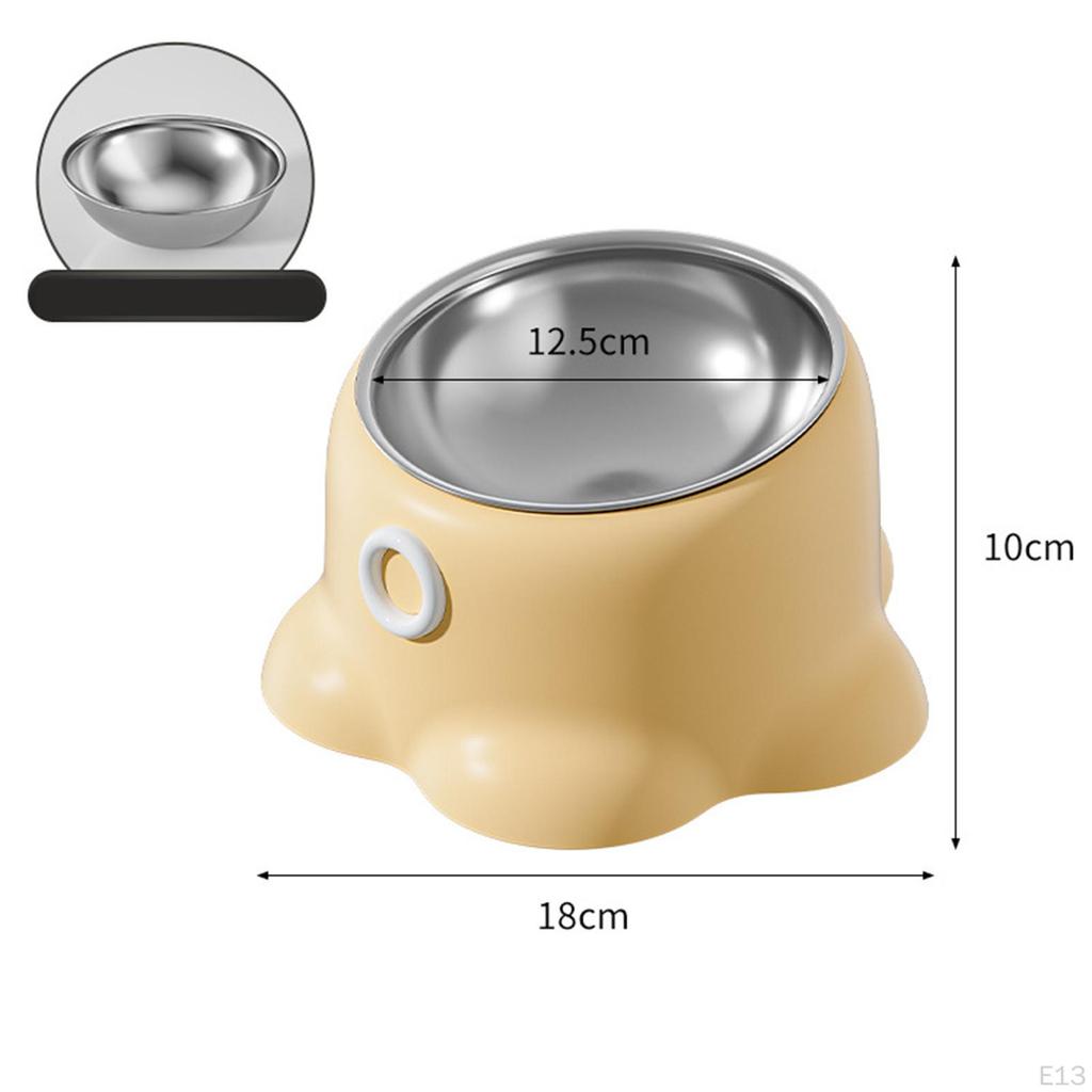 Tilted Cat Feeder Bowl Water Feeding Dish Food Dispenser for Small Dogs