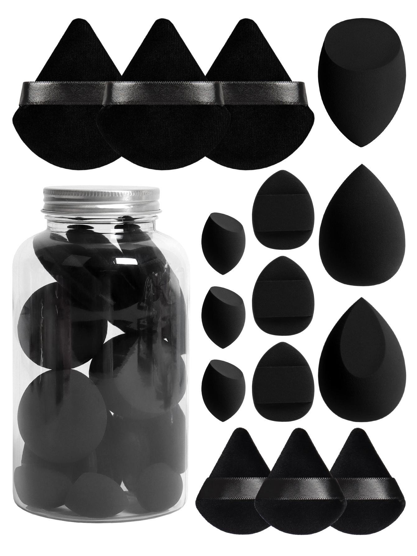 15-piece makeup powder puff set - air cushion powder puff makeup tools - non-powdering sponge makeup brush чёрный