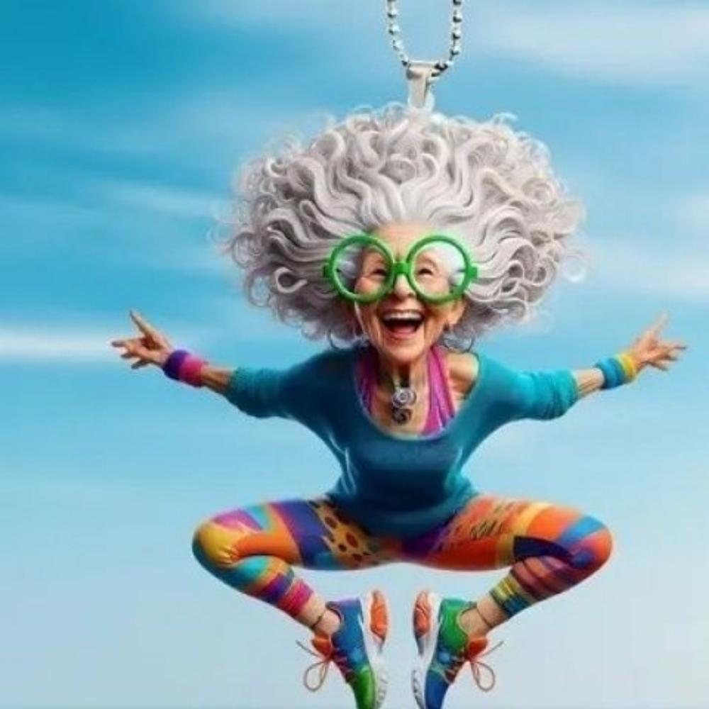 2D Acrylic Flat Pendant Happy Funny Grandma Personalized Decoration New Pendant Flat Car Pendant Home Holiday Decoration Backpack Keychain Pendant