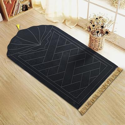 Thickened Sponge Prayer Mat with Tassel Embossed Prayer Mat Soft and Easy To Carry Can Be Used In Many Scenes