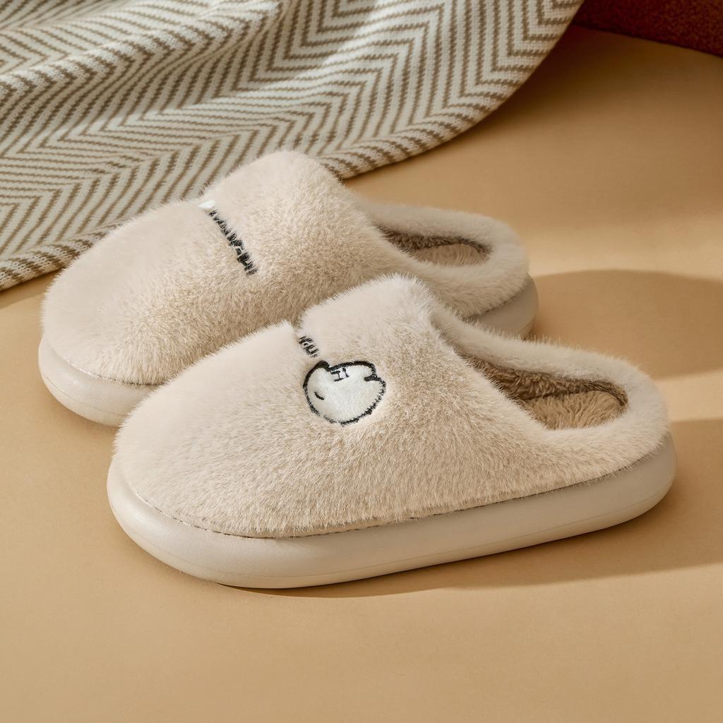 Platform Women Home Slippers Plush Warm Thick Bottom Slides Breathable Soft Non-slip Slippers Indoor Outdoor Men Casual Slippers