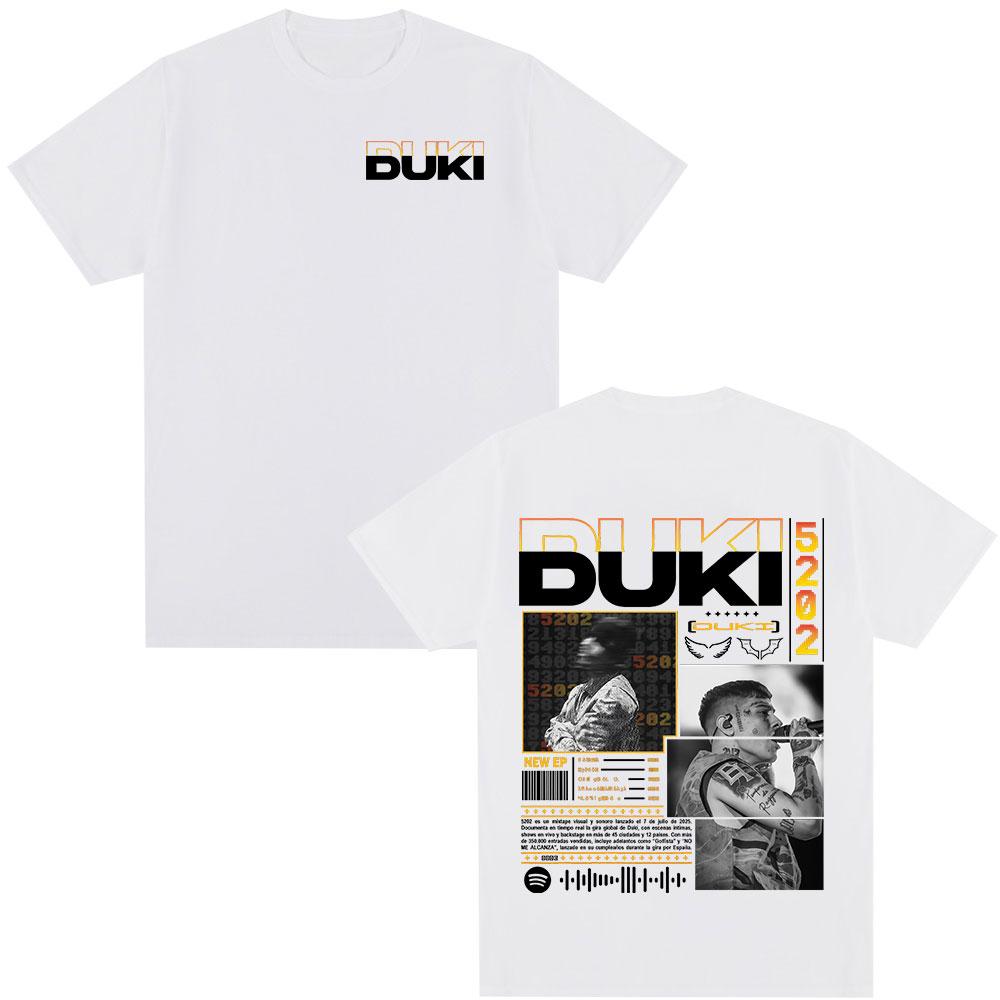 Rapper Duki Duki 5202 MIXTAPE 2025 Album T Shirts Mens Women Fashion Hip Hop Vintage T-shirt Cotton Casual Short Sleeve T-shirts