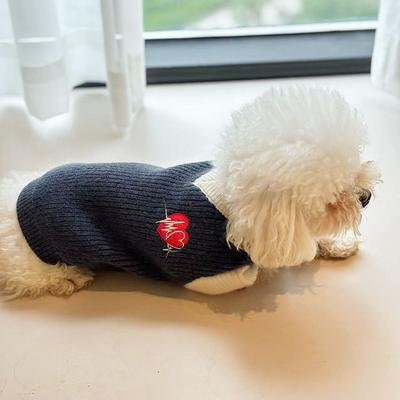 Hund Katze Herbst und Winter Strickpullover V-Ausschnitt Haustier Neu Tank Top Zweibeinig Teddy Hund Pullover Hund Weihnachtskleidung