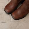 Women's High-heeled Boots Autumn and Winter Thick-heeled Large-size Casual Boots Roman Medium Boots