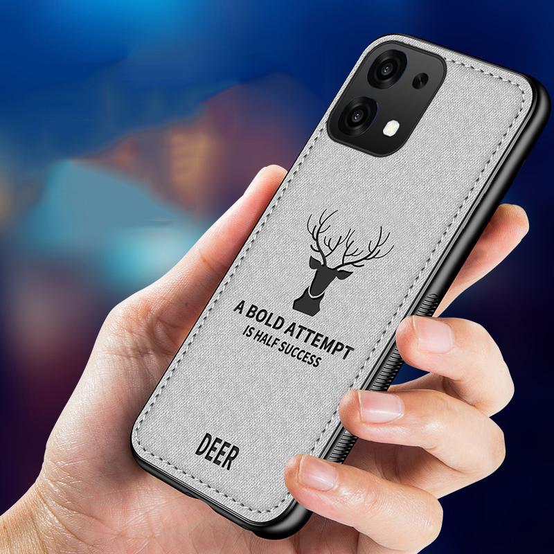 For OPPO A6S A6T Pro Case Luxuy Brand Cloth Texture Deer Fabric Jeans Elk Cover for OPPO A6 Pro Phone Casing