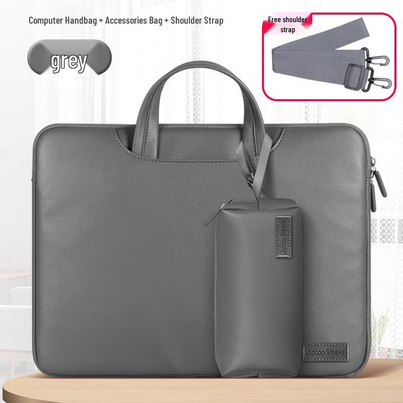 MacBook Laptop Bag - 15-Inch PU Business Tote, Waterproof Crossbody, Fits 13/14.2 Inch
