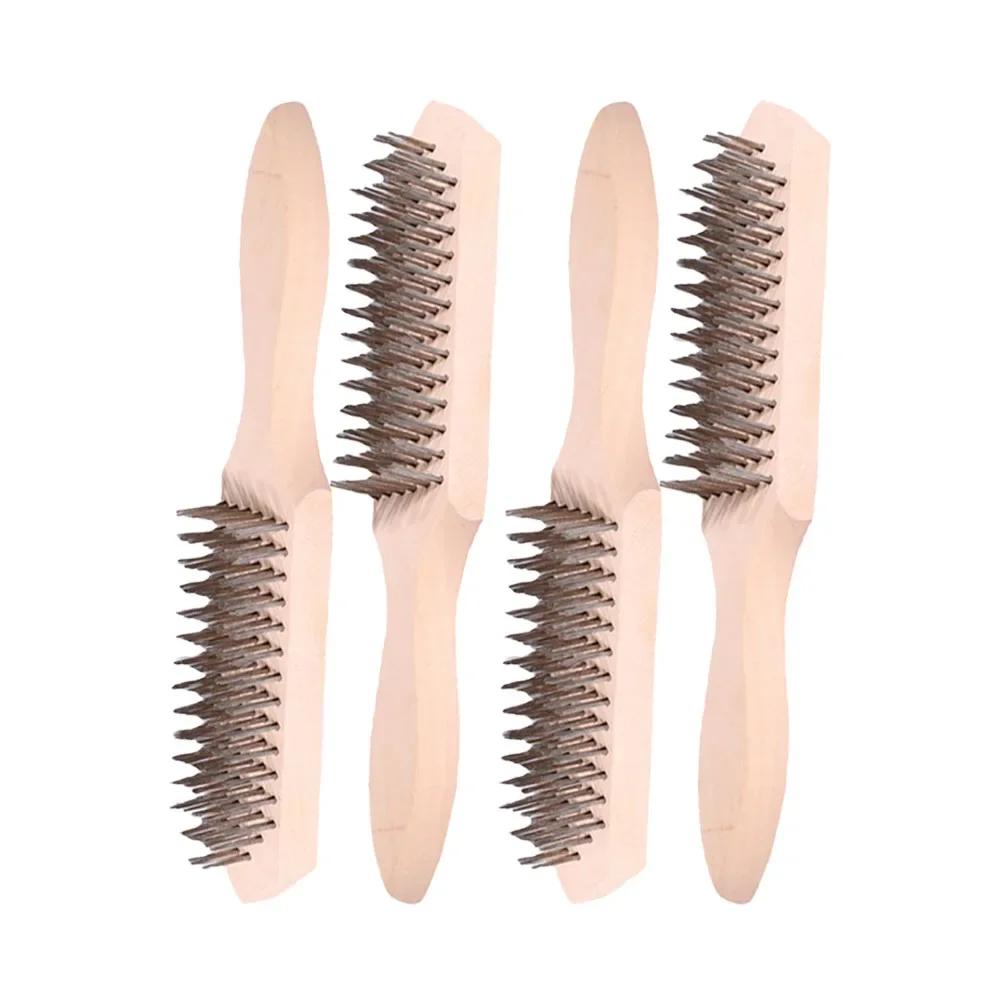 Carbon Steel Wire Brush Heavy Duty Wire Brush For Home Use Comfortable To Use Non-Slip Grip For Cleaning Grills