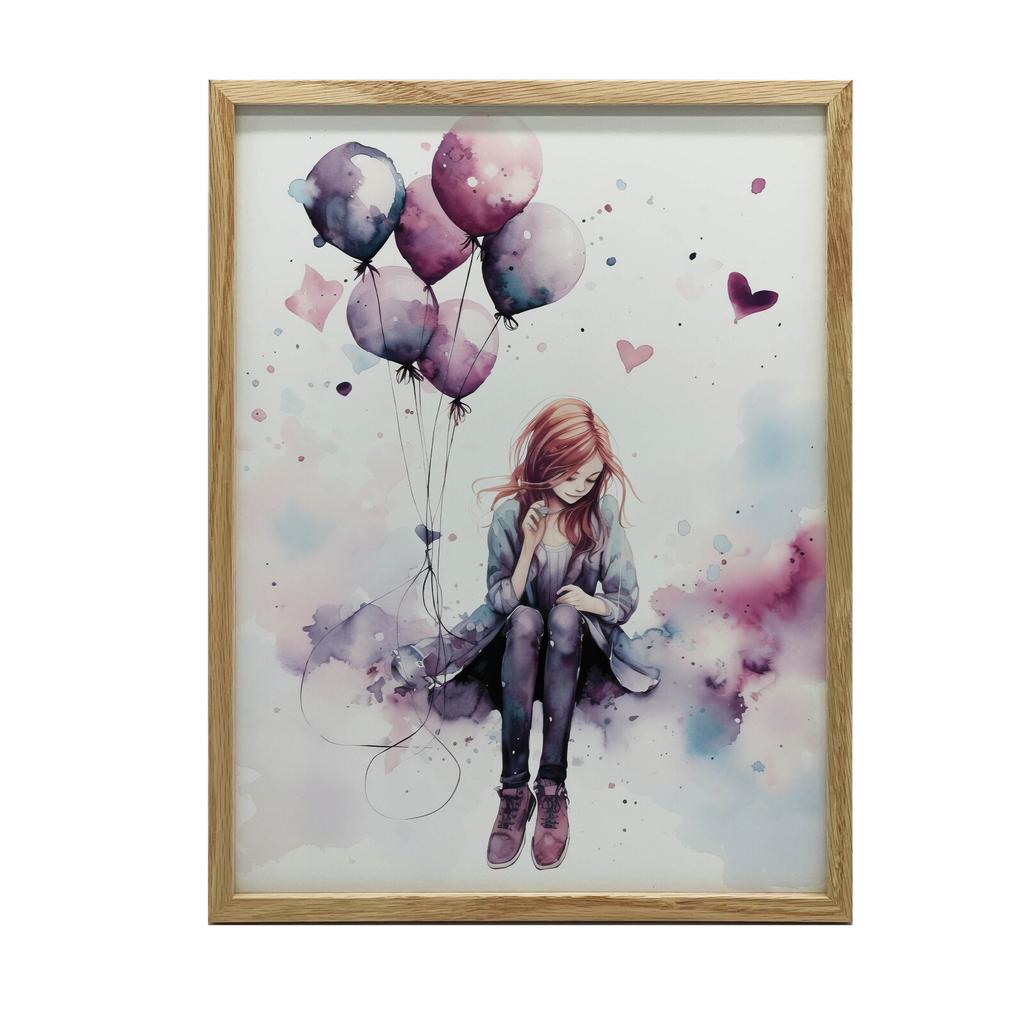 Huśtawka W Krainie Balonów Huśtawka W Krainie Balonów, 50X70 Cm, Bez Ramy, Płótno Premium Na Blejtramie