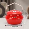 Camping Kettle 304 Stainless Steel Outdoor Coffee Tea Pot with Thick Silicone Handle Red Enamel Coating Fast Heating Portable Water Boiler for Hiking