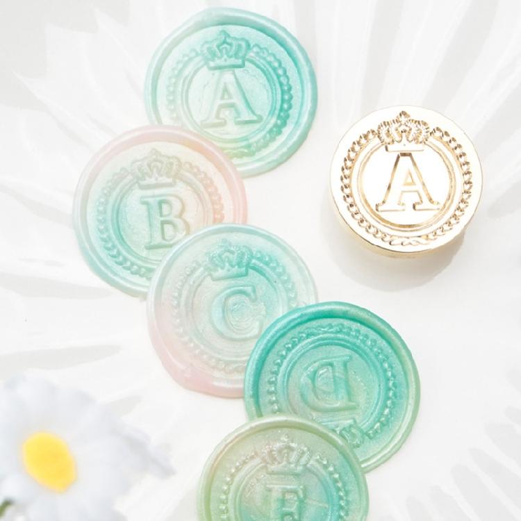 Brass Head Seal Stamp Crown Letters Sealing Wax Stamp for Letter Invitations Decoration English Letters Wax Seal Stamp