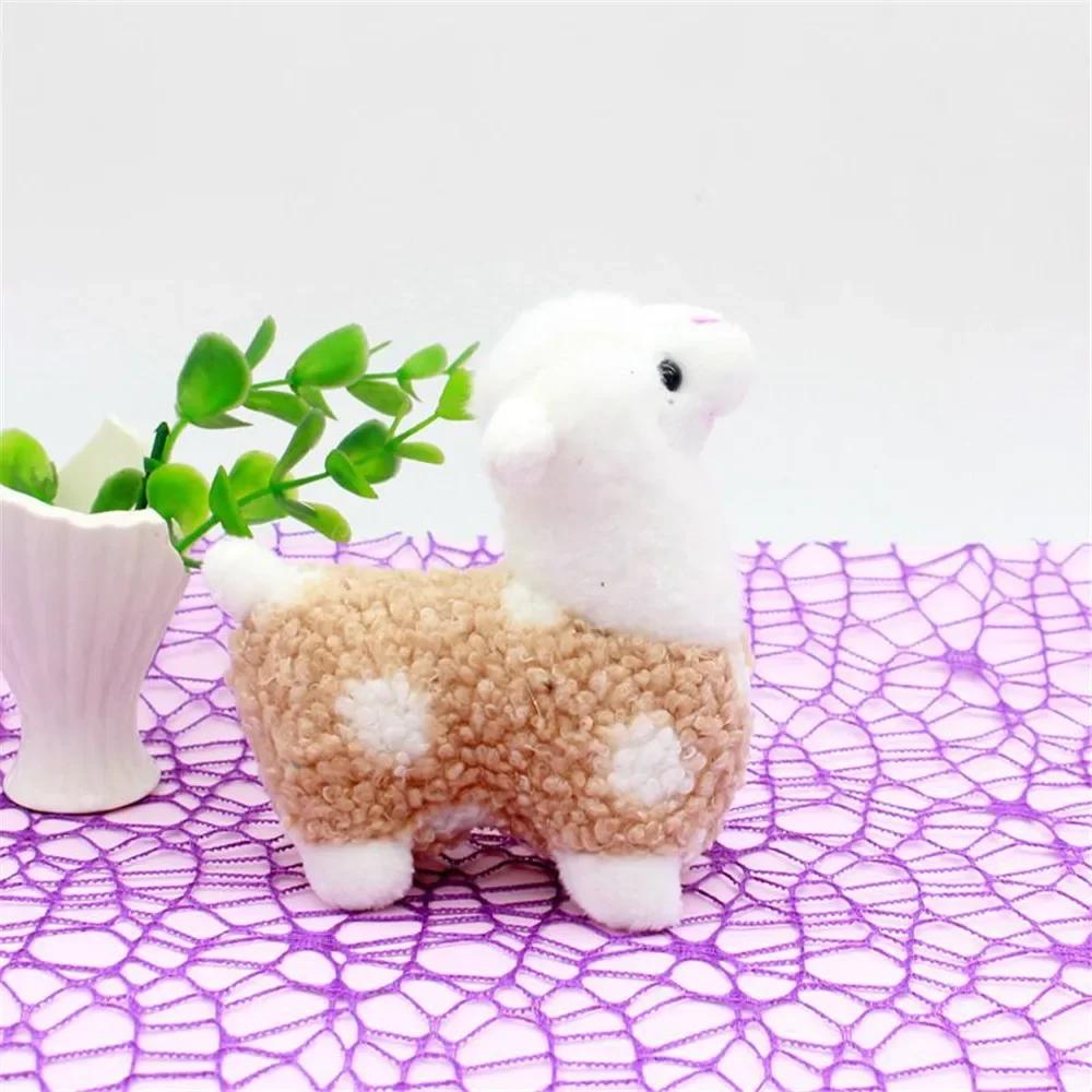 Multicolor Sheep Keychain Ring Plush Alpaca Dolls Key Chain Charm Cute Ring On Bag Car Key Pendant Women Jewelry Accessories