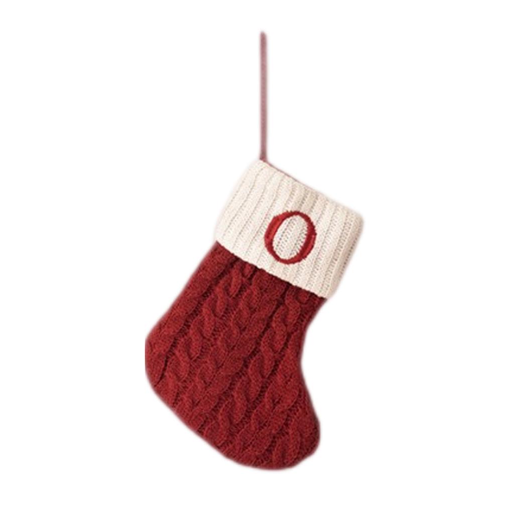 Letter Christmas Stocking Creative Christmas Tree Ornament Christmas Knitted Socks Decoration Props Christmas Decorations