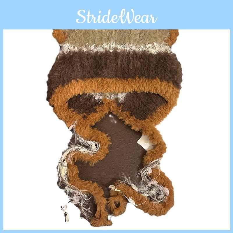 Ears Tassels Bear Knitted Cap For Women Winter Soft Warm Breathable Fashion Hat