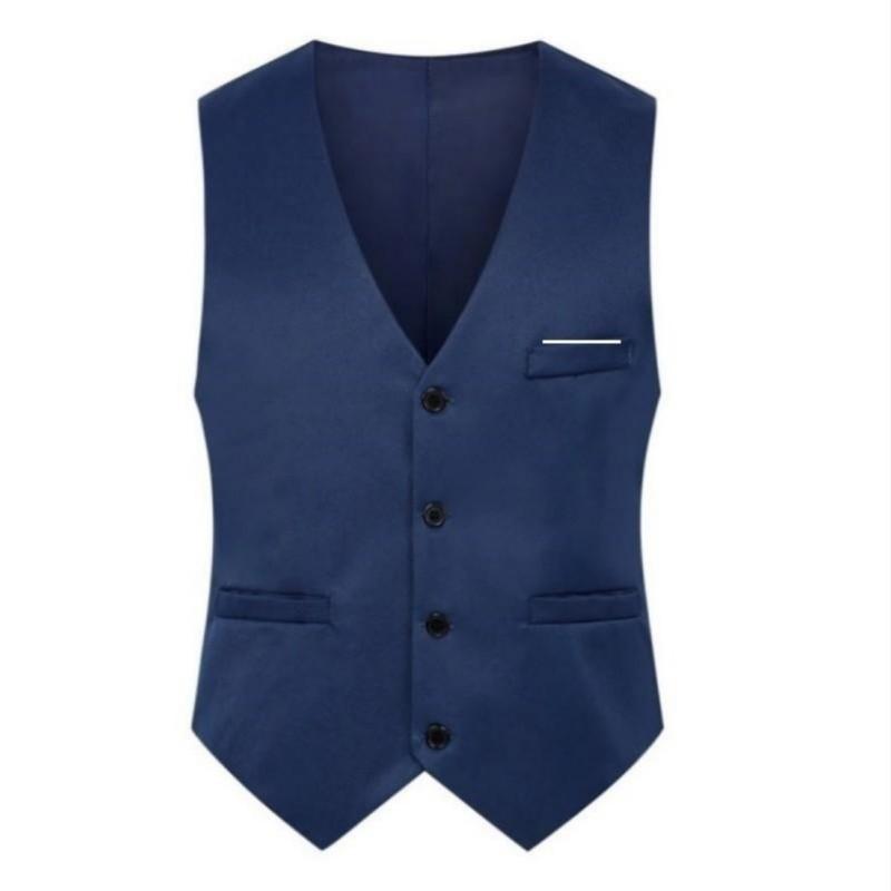 Business Waistcoat Solid Color Vests Jacket Men Fashion Formal Groom Wedding Vests Slim Tops Plus Size