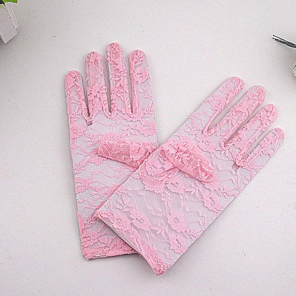 Thin Sunscrean Gloves Sun Protection Summer Mittens Lightweight Lace Flower Gloves  Summer
