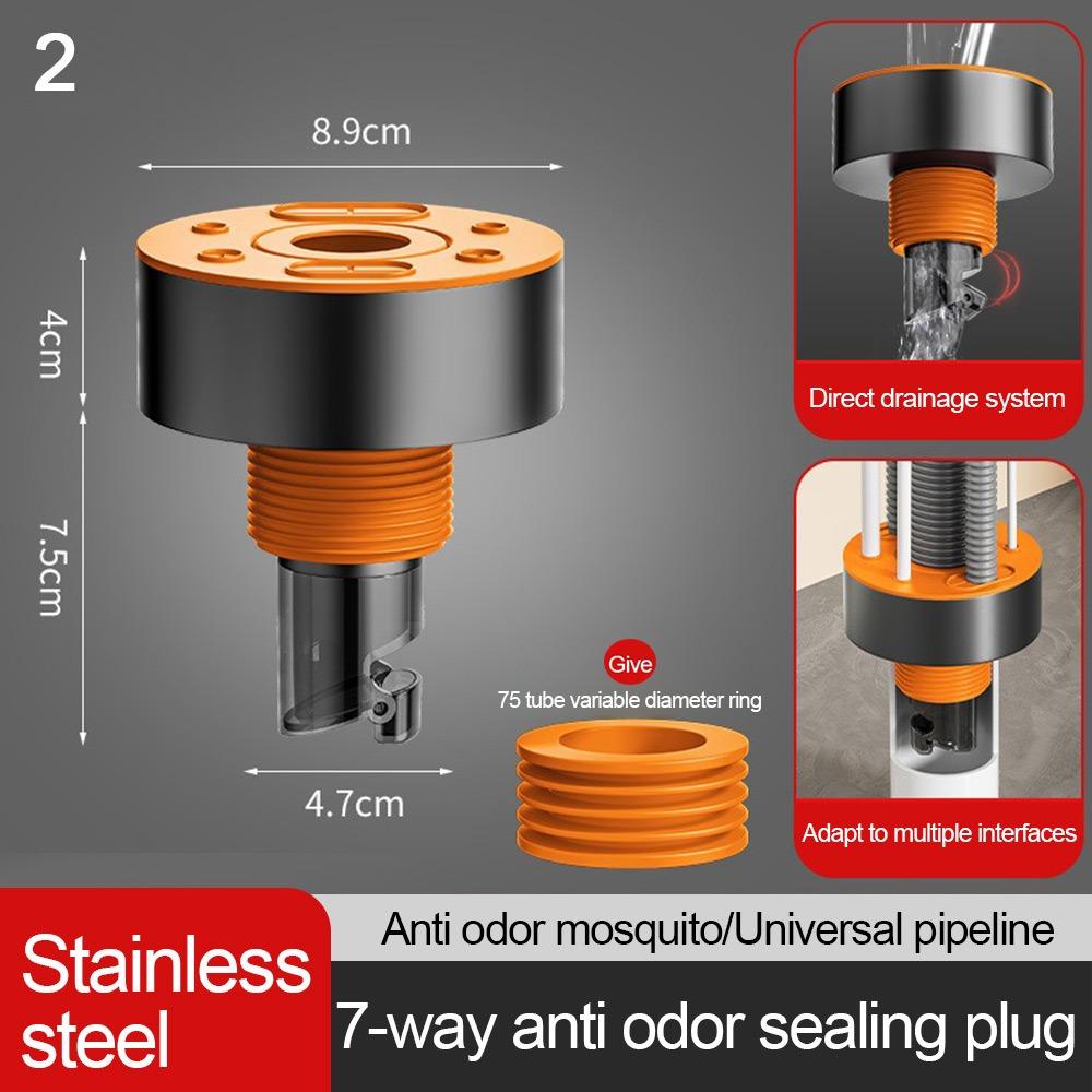

7 in 1 Sink Drain Pipe Adapter Sealing Ring Anti odor Kitchen Basin Sewer Branch Multifunctional Dishwasher Water Pipe Connector 125*90mm&1 бронзовый желтый