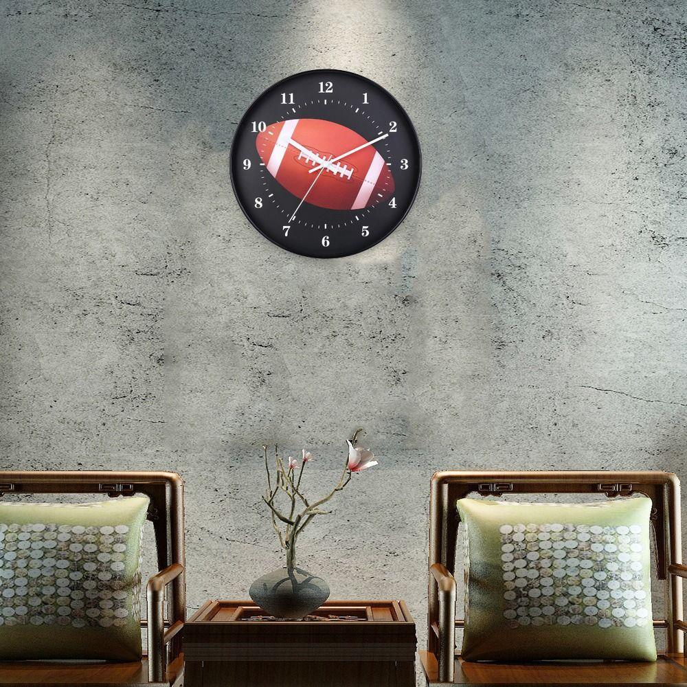 Funny Rugby Wall Clock Round Decoration Clock Creative Wall Mounted Clock  Office