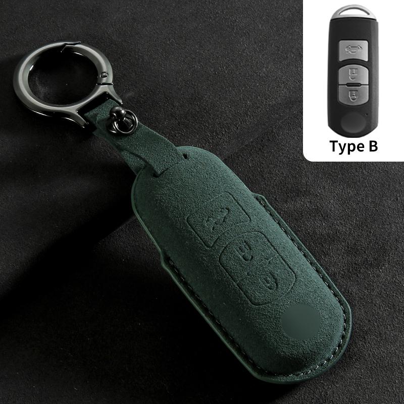 Interior Mouldings 2/3 Buttons Suede Car Remote Key Case Cover Shell For Mazda 2 3 6 Axela Atenza CX-5 CX5 CX-3 CX-7 CX8 CX-9 20