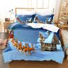 Cartoon Christmas Santa Claus Send Gifts Duvet Cover Digital Printing Christmas Tree Fashion Duvet Cover For Children Boys Girls