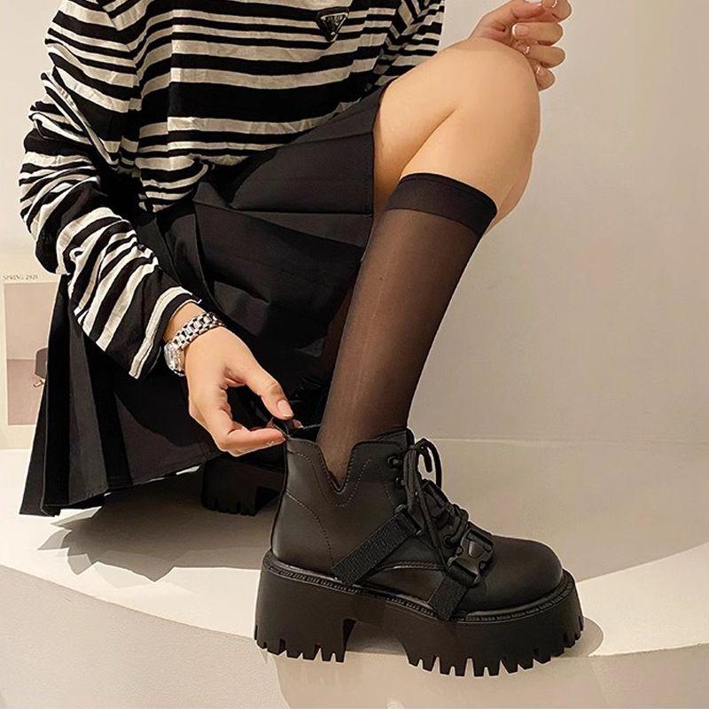 Fashion Soft Woman Short Shoes Height Increasing Autumn Winter Non Slip Booties Footwear High Quality Y2k Hot Goth Ankle Boots for Women