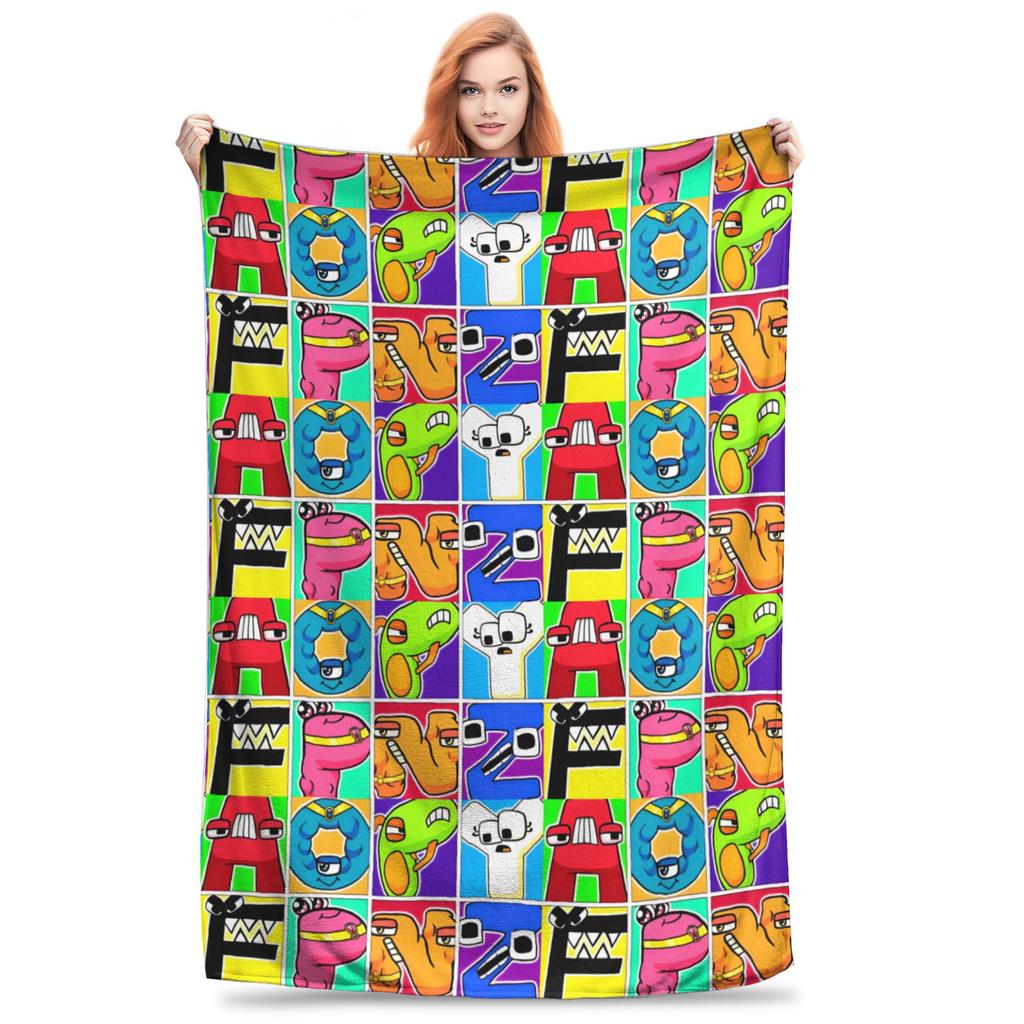 Coperta Copripiumino Alphabet Lore Pile Lettere Calda Coperta Plaid per Camera da Letto Divano Quilt per Camera da Letto