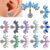 Contemporary Curved T Bar Threaded Ear Bone Studs Portable Alloy Body Jewelry