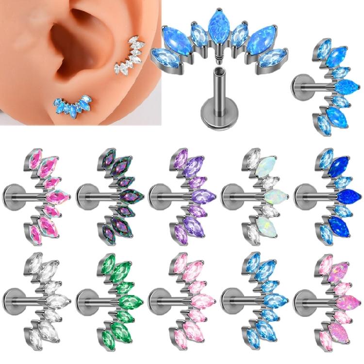 Contemporary Curved T Bar Threaded Ear Bone Studs Portable Alloy Body Jewelry