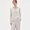 ELLE Women's Faux Two-Piece Hollow Knit Top