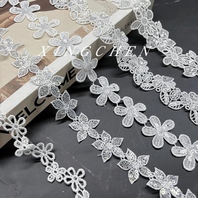 Accesorios de Ropa Hogar Ropa Interior Femenina Lolita Accesorios de Cinta Encaje Bordado Hueco de Poliéster Encaje con Cuentas