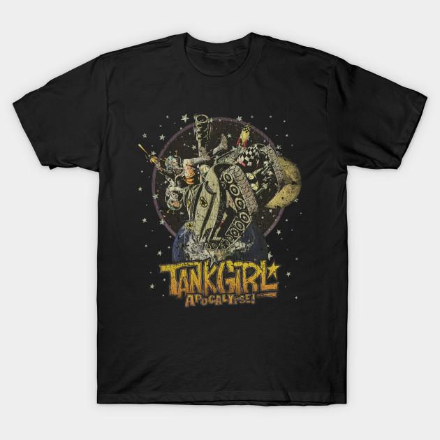 

Men Black Print T-shirt Tank Girl Apocalypse 1995 No-Cut Transfer Paper Print Cotton Tshirt L чёрный
