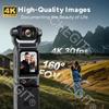 4K UHD Pocket Camera Video Recording Camera With TouchScreen, 3000mAh, Handheld Action Cameret Travel Bicycle Driver Recorder