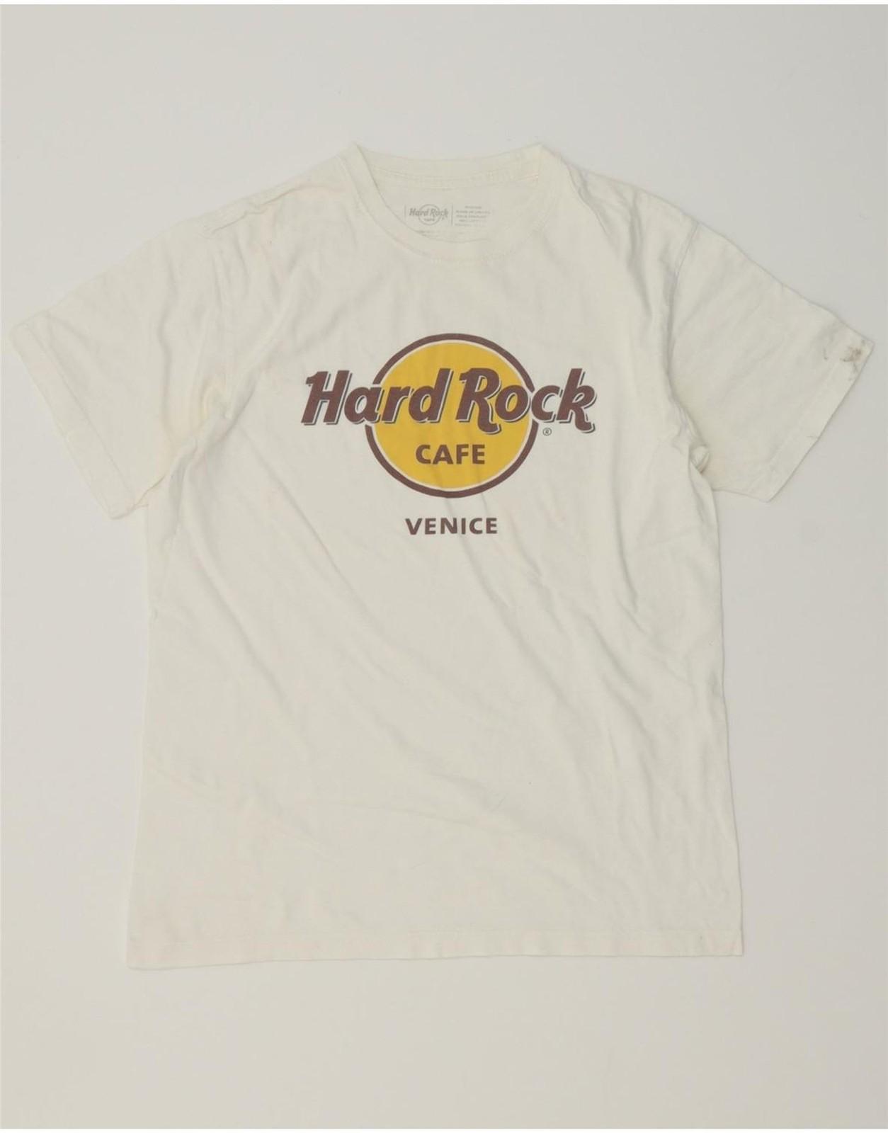 HARD ROCK CAFE Mens Venice Graphic T-Shirt Top Medium White Cotton UJ03 XXL