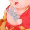 Walfront Solar Powered Figurine Nodding Smiling Buddha Maitreya Solar Buddha Statue Toy Little Monk Figurine Desktop Ornaments (Red)