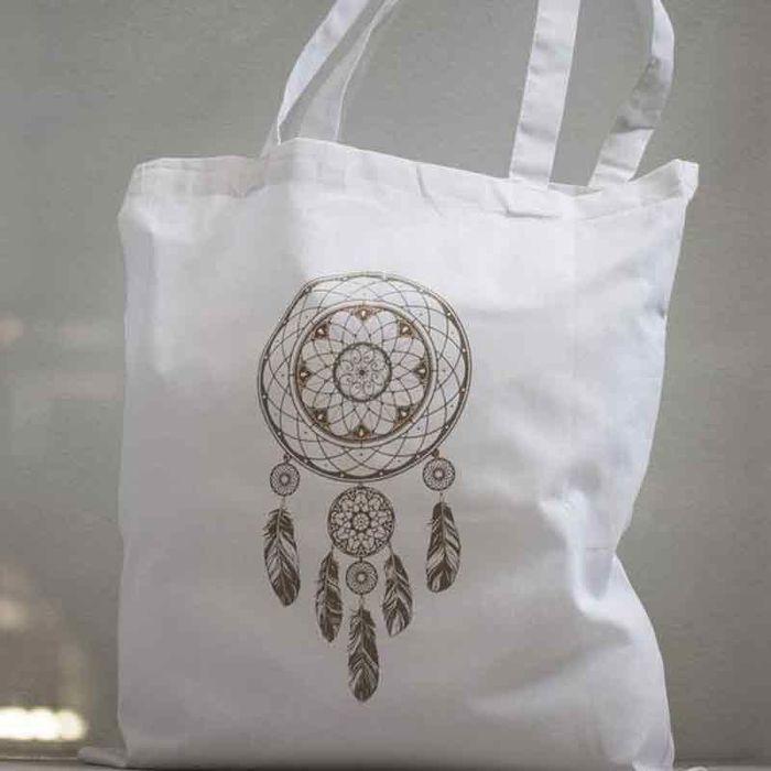 Sac en coton RAYHER blanc 38x42cm avec anses longues env.80cm