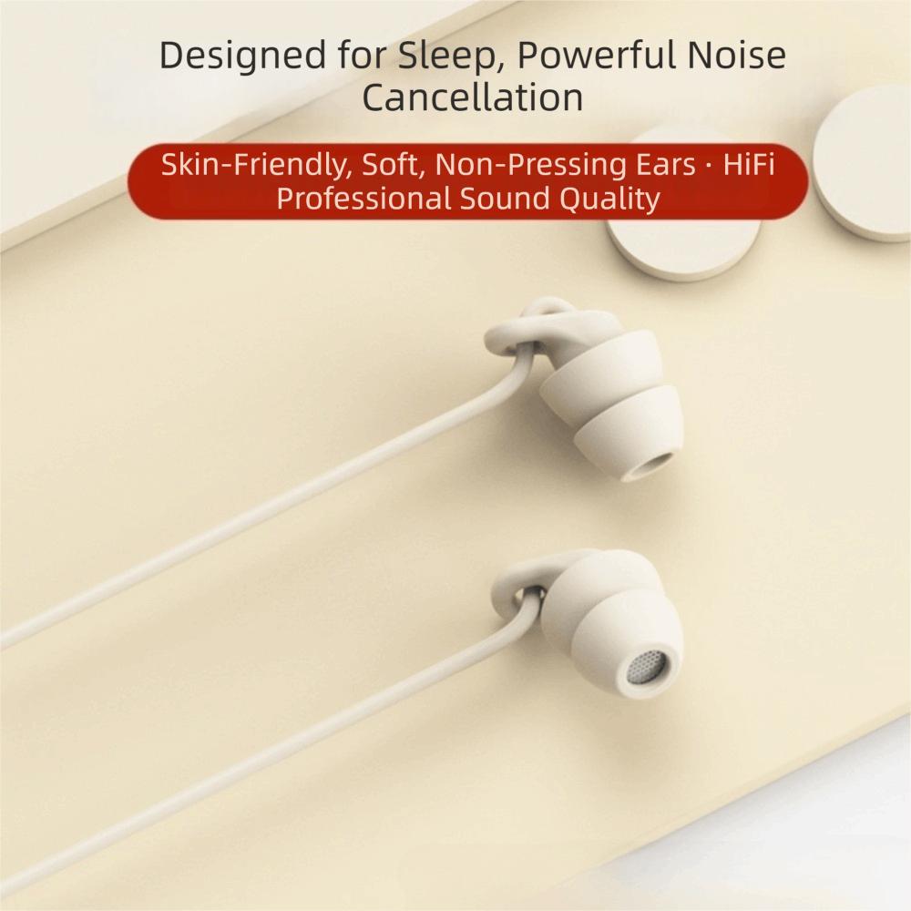 Soft Silicone Wired Headphones in-Line Control in-Ear Earbuds Wired Headset Headset with Mic  Sleep