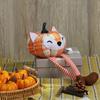 Stuffed Pumpkin Doll with Dangling Legs Thanksgiving Stuffed Toy Multiple Color Desk Home Figures Display Decorations