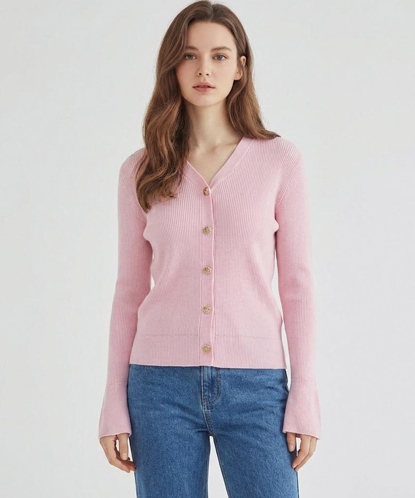 MESENSE Slim Ribbed Knit Cardigan_Mb33Knm601Z