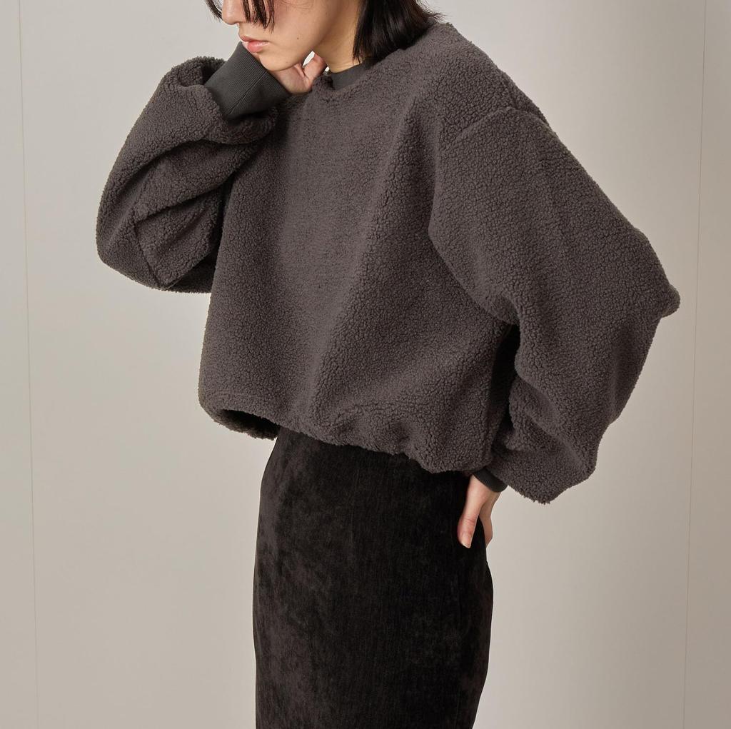 Nergy Cropped Boa Pullover In Black Women's (01)