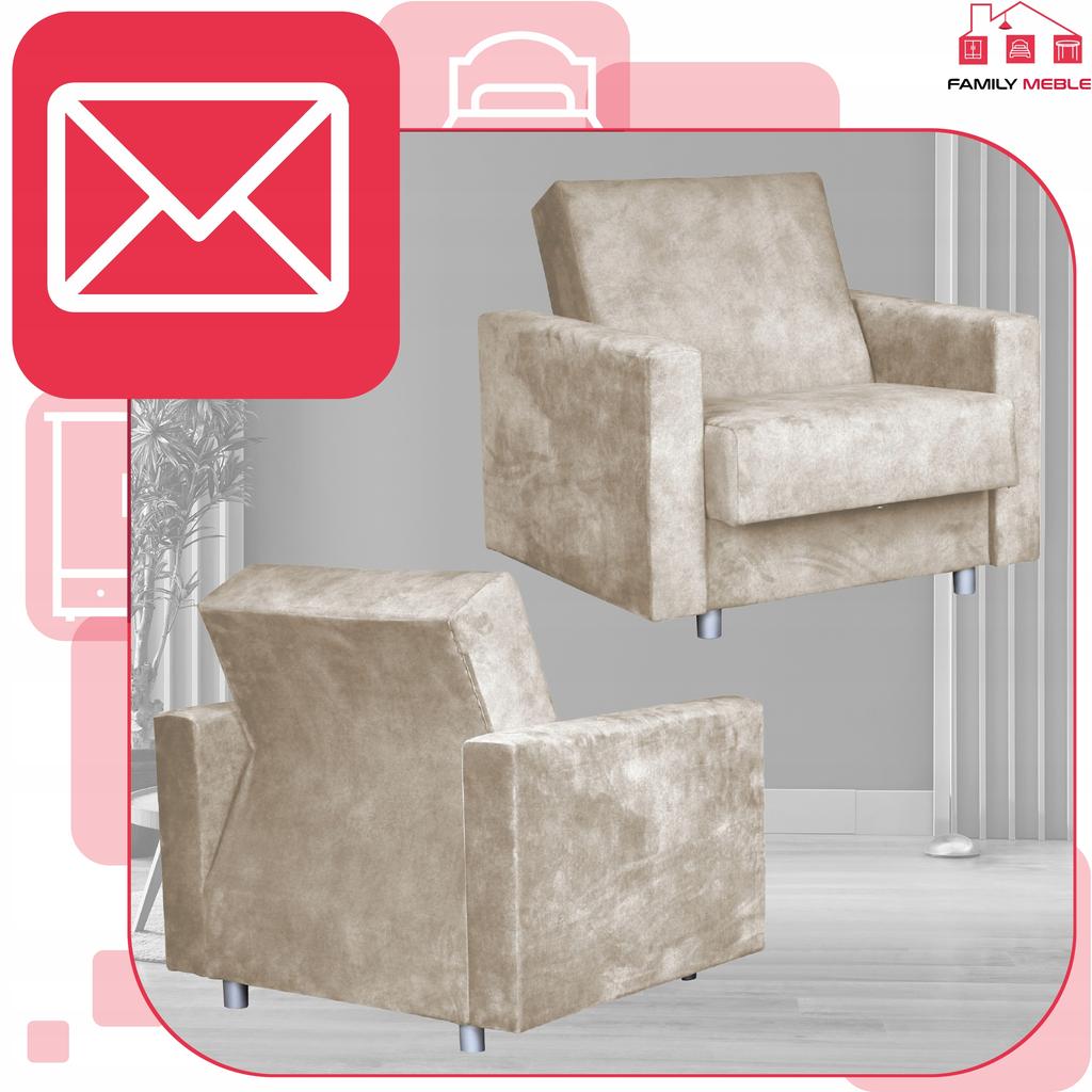 Zestaw mebli wypoczynkowy Alicja wersalka kanapa fotele Family Meble beżowy