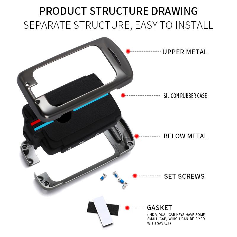 4 3 Buttons Metal Car Key Case Cover Shell for Mazda 3 6 Cx30 MX30 Cx9 X9 Cx5 X5 Cx8 MX5  2022 2023 2024 2025  Accessories