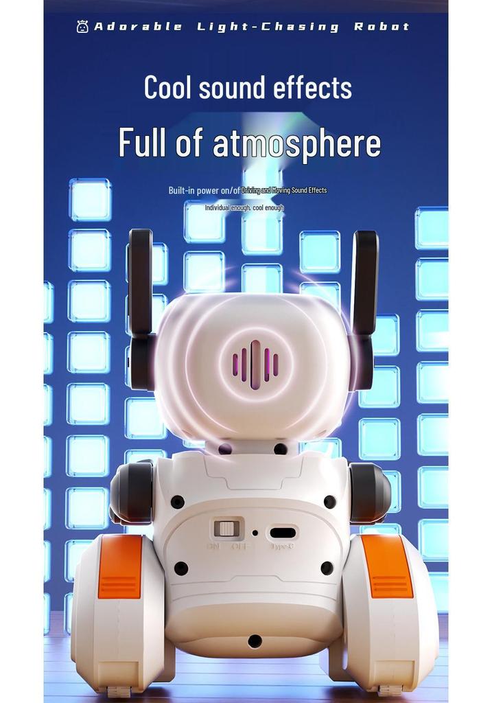 2.4G Infrared Smart Following Robot Toy: Light-Chasing Remote Control Electronic Pet for Kids