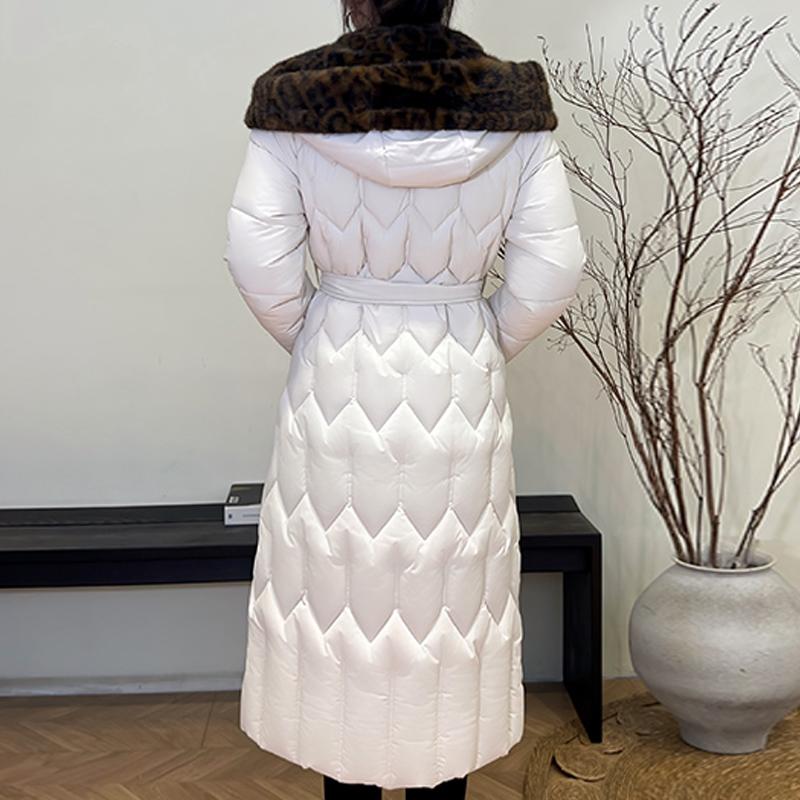 Plus Size L-7XL Fashion Winter Jackets Woman Long Parkas Hooded Faux Fur Collar Loose Thick Warm Overcoat Casual Women's Coats With Belt